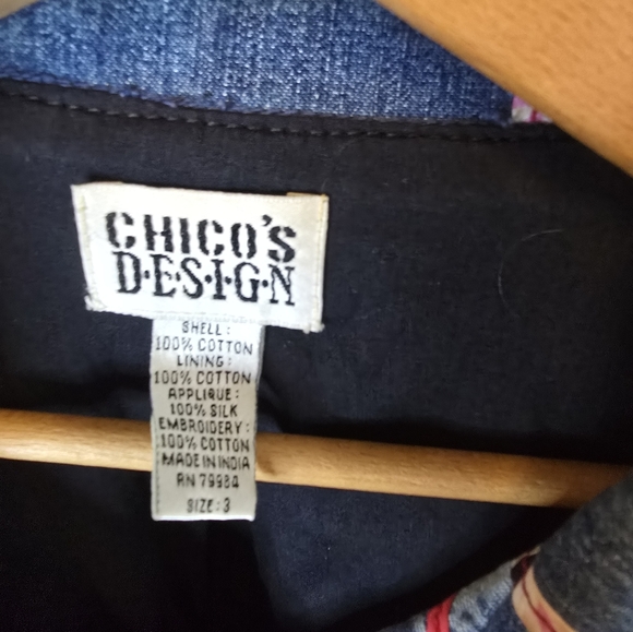 Chico's Colorful Jacket, Mixed Media Jaxket, Womens Vintage Jacket - Picture 3 of 6